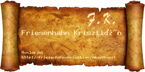 Friesenhahn Krisztián névjegykártya